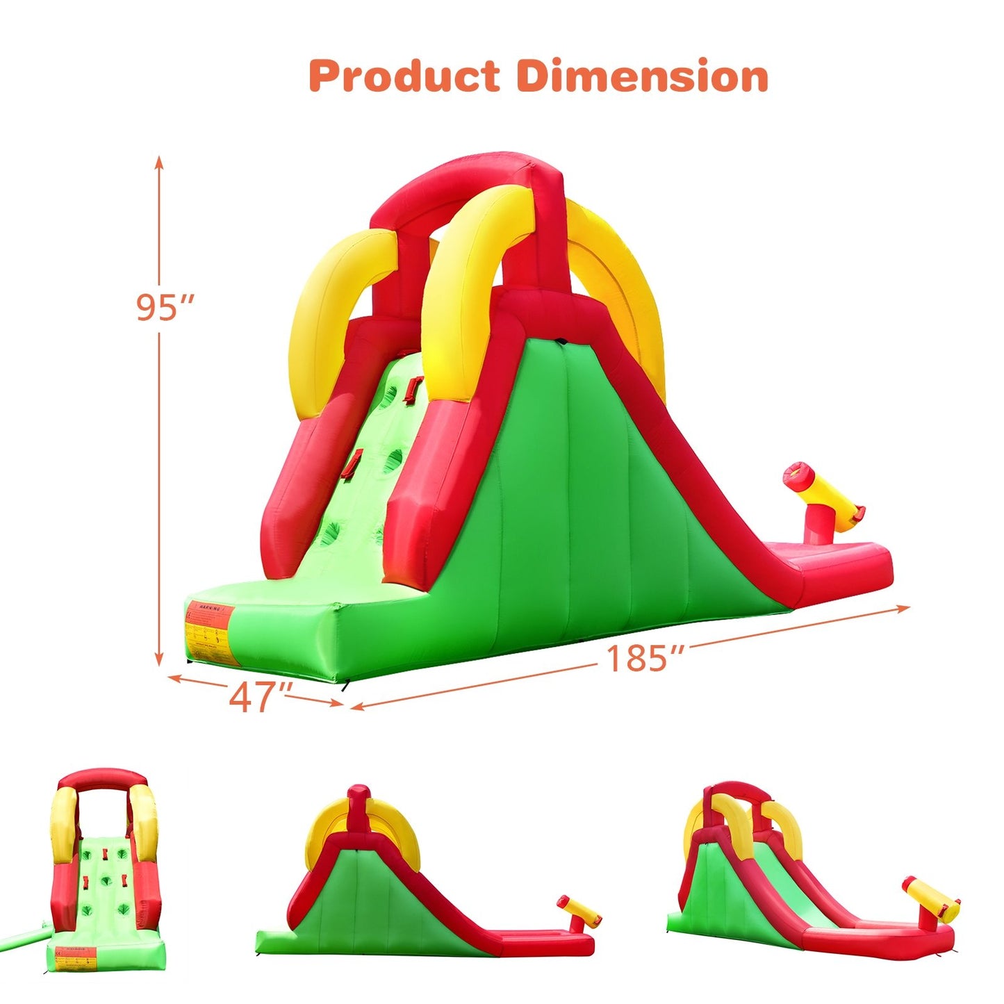 Inflatable Water Slide Bounce House with Climbing Wall and Jumper without Blower Bounce House   at Gallery Canada