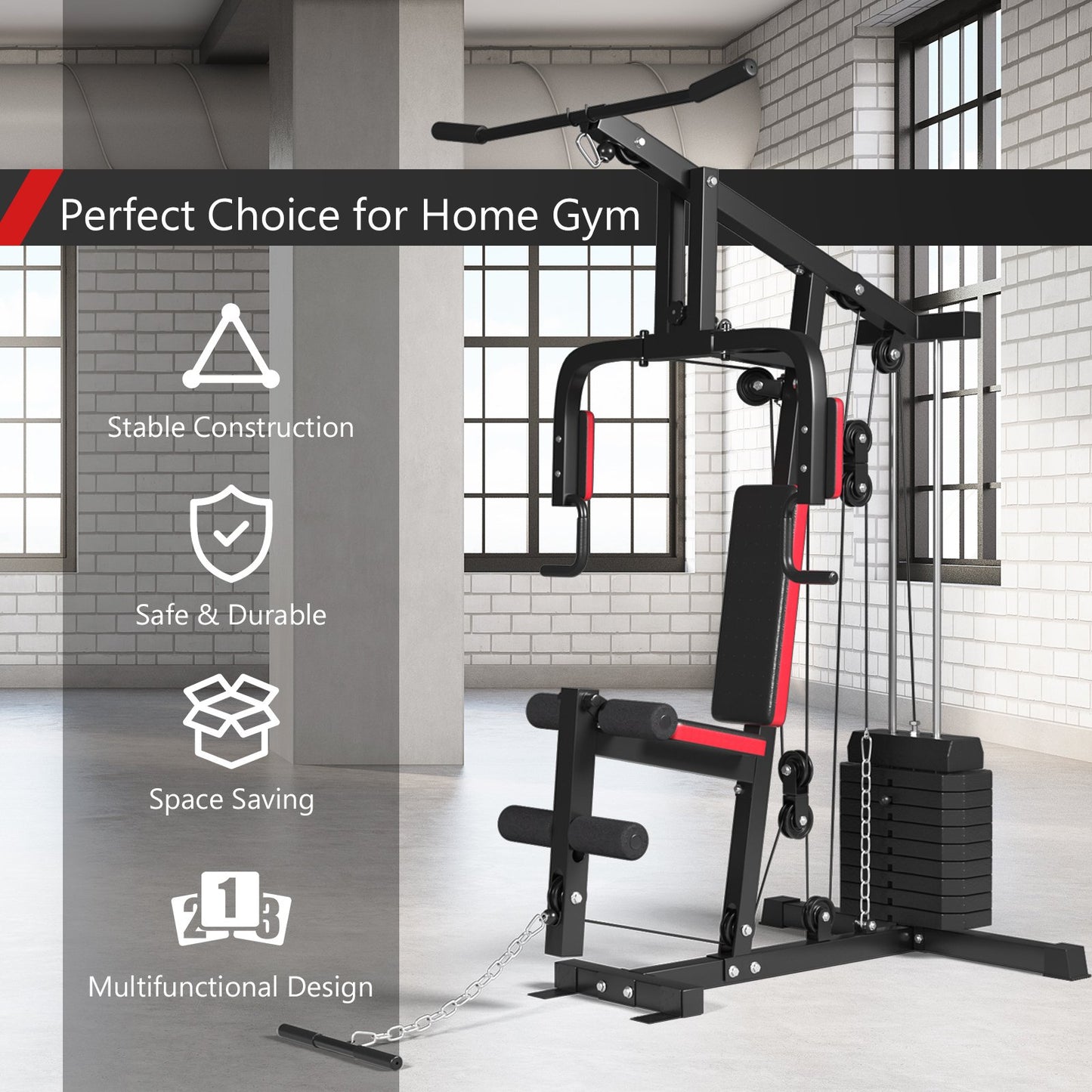 Multifunction Cross Trainer Workout Machine, Black Benches Racks & Bars   at Gallery Canada