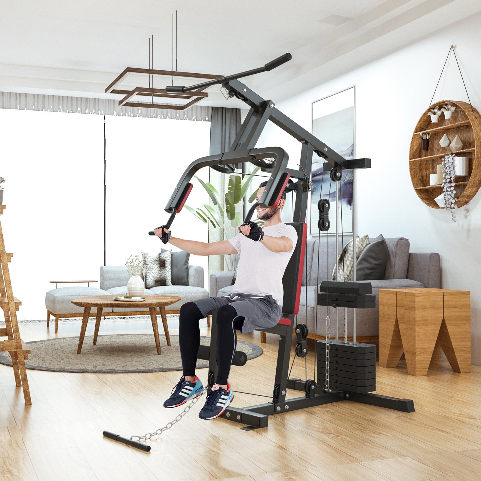 Multifunction Cross Trainer Workout Machine, Black Benches Racks & Bars   at Gallery Canada