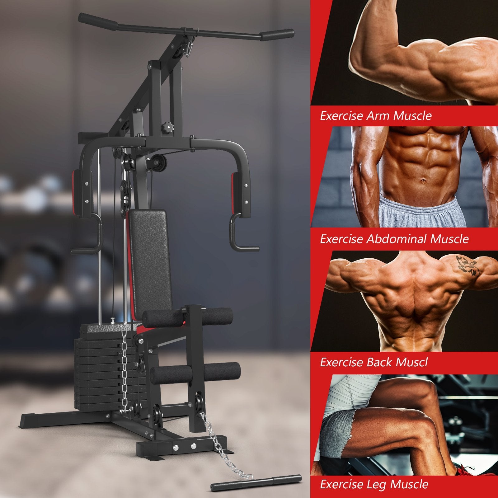 Multifunction Cross Trainer Workout Machine, Black Benches Racks & Bars   at Gallery Canada