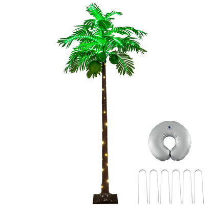 6 FT LED Lighted Artificial Palm Tree Hawaiian Style Tropical with Water Bag, Green Christmas Tree   at Gallery Canada