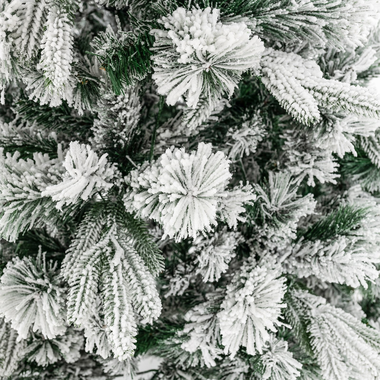 Flocked Christmas Tree with 250 Warm White LED Lights and 752 Mixed Branch Tips-6ft, Green Christmas Tree   at Gallery Canada