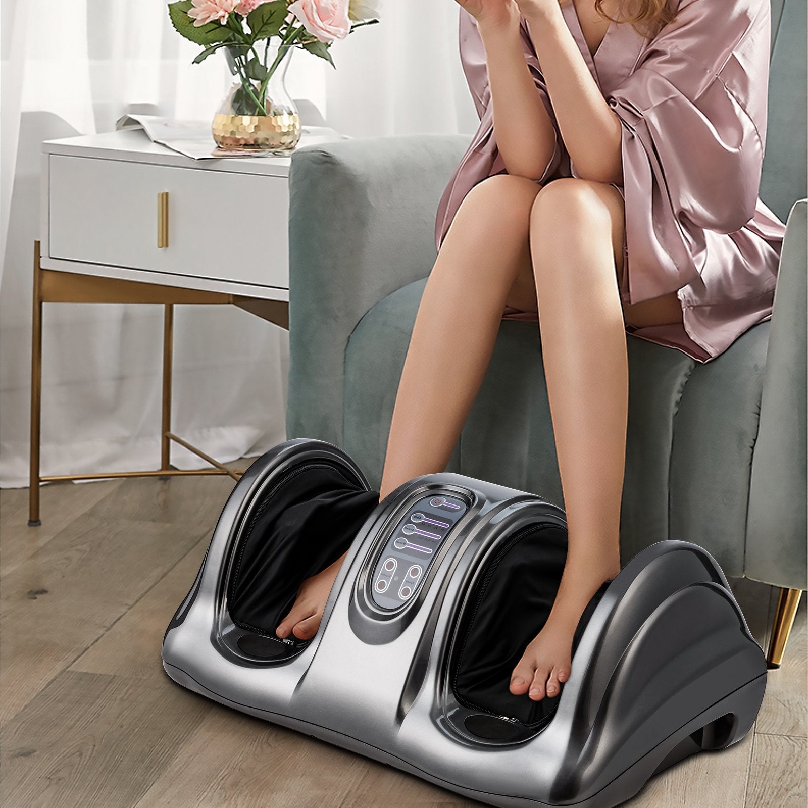 Therapeutic Shiatsu Foot Massager with High Intensity Rollers, Gray Foot Massager   at Gallery Canada