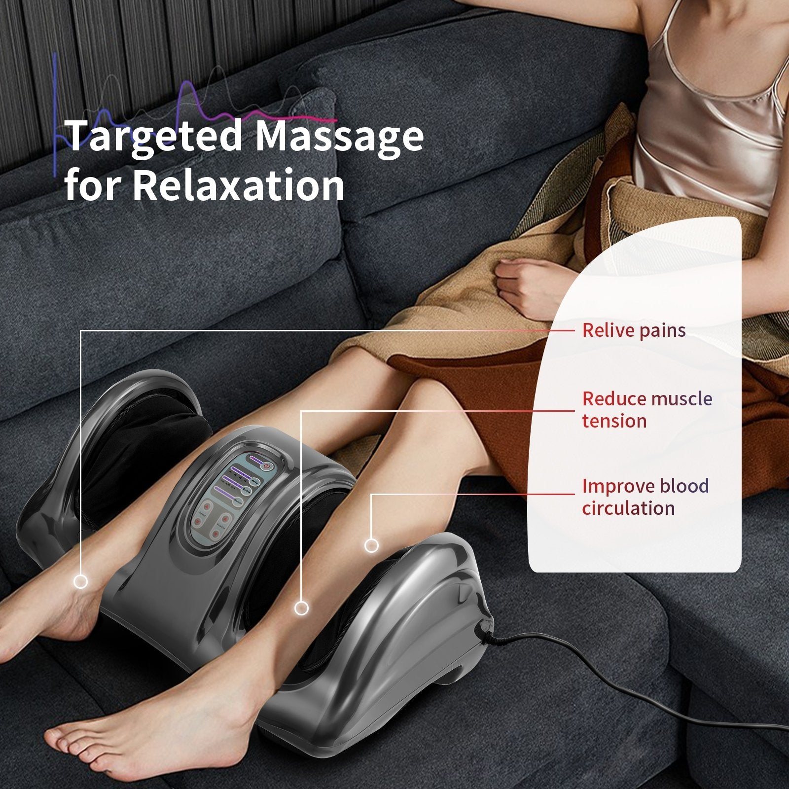 Therapeutic Shiatsu Foot Massager with High Intensity Rollers, Gray Foot Massager   at Gallery Canada