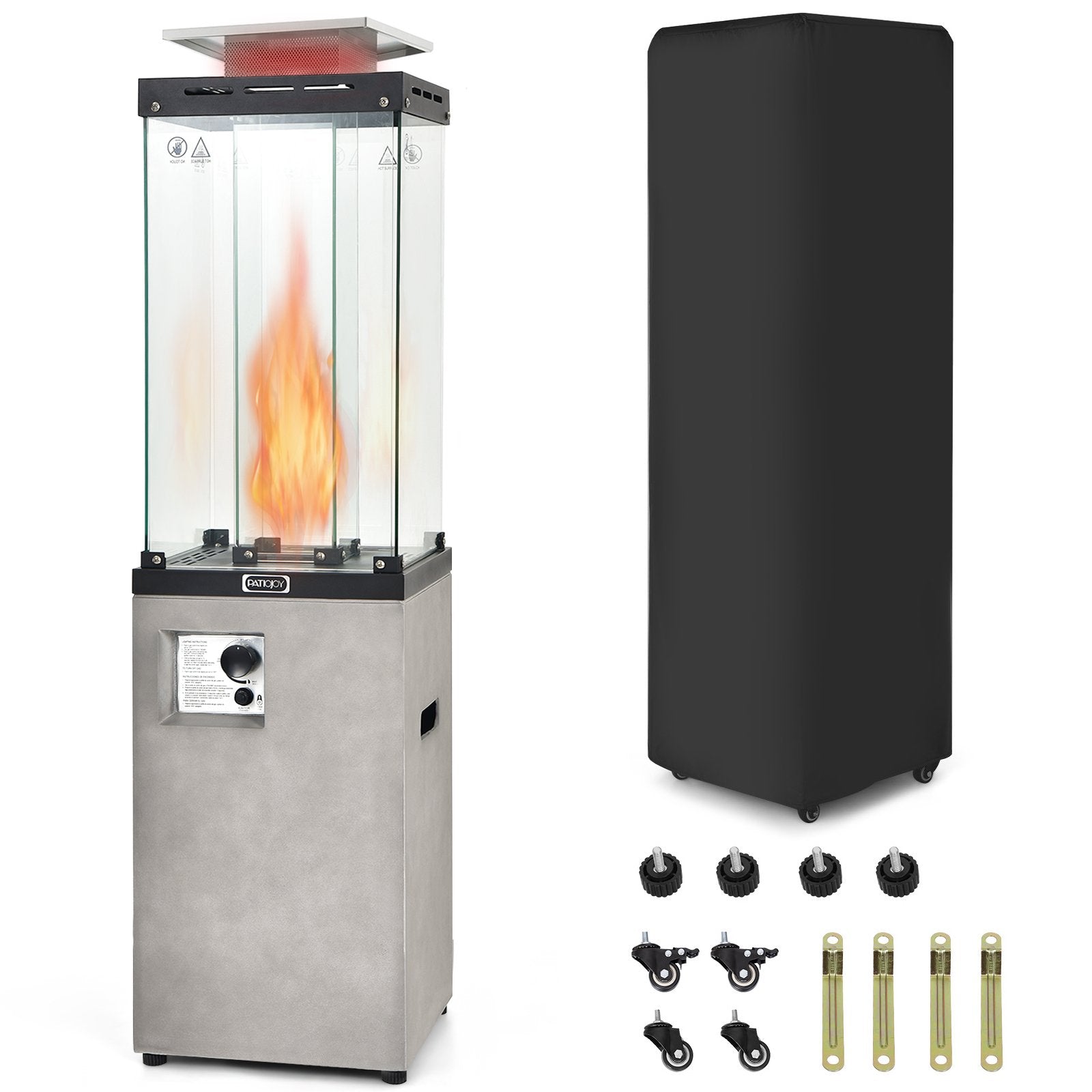 41 000 BTU Propane Patio Heater with Metal Hood, Gray Patio Heaters   at Gallery Canada