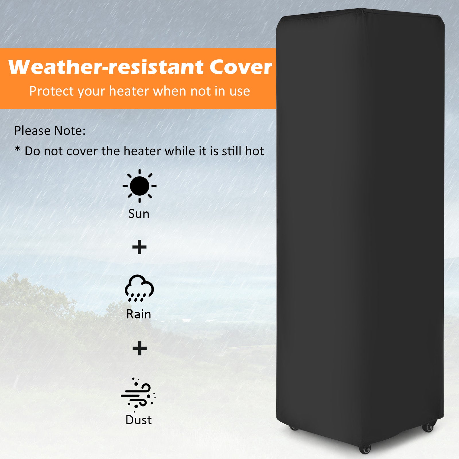 41 000 BTU Propane Patio Heater with Lockable Wheels, Black Patio Heaters at Gallery Canada