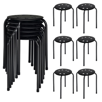 Set of 6 Portable Plastic Stack Stools , Black - Gallery Canada