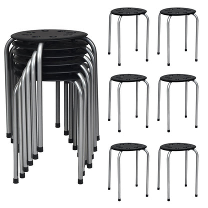 Set of 6 Portable Plastic Stack Stools , Gray - Gallery Canada