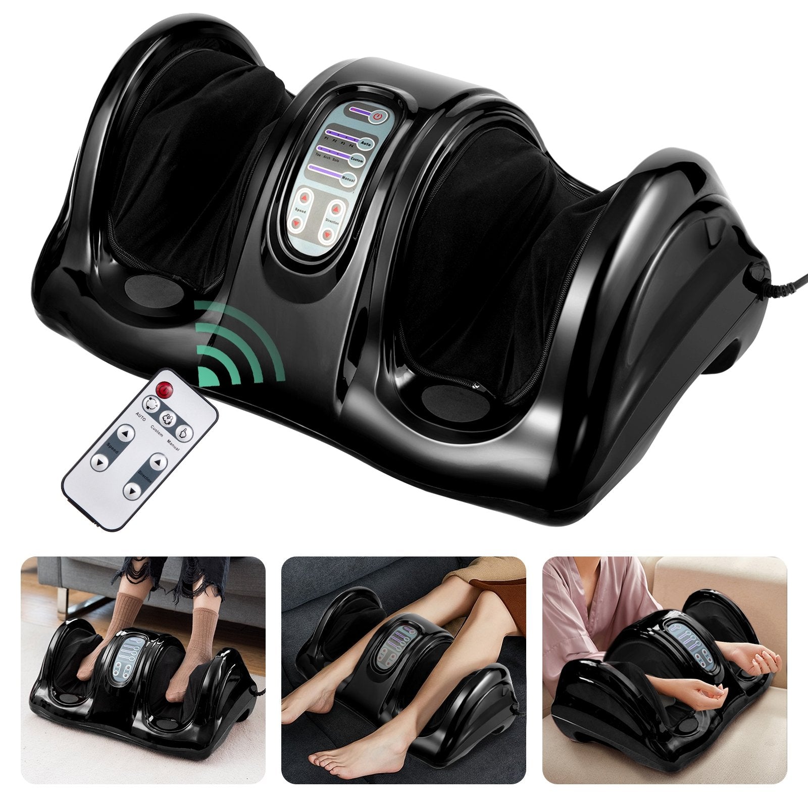 Therapeutic Shiatsu Foot Massager with High Intensity Rollers, Black Foot Massager   at Gallery Canada