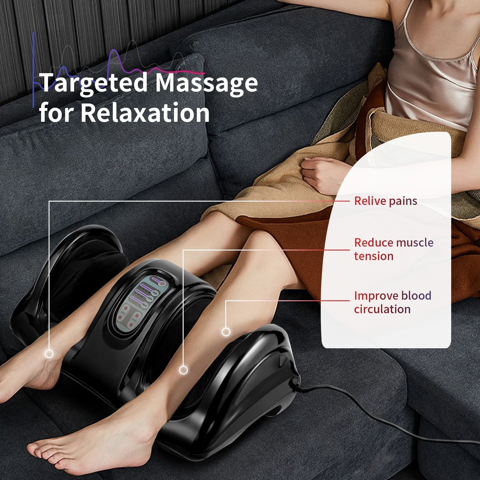 Therapeutic Shiatsu Foot Massager with High Intensity Rollers, Black Foot Massager   at Gallery Canada