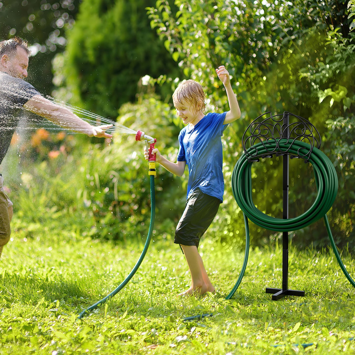 Detachable Freestanding Hose Holder for Outdoor Yard Garden Lawn, Black Garden Tools   at Gallery Canada