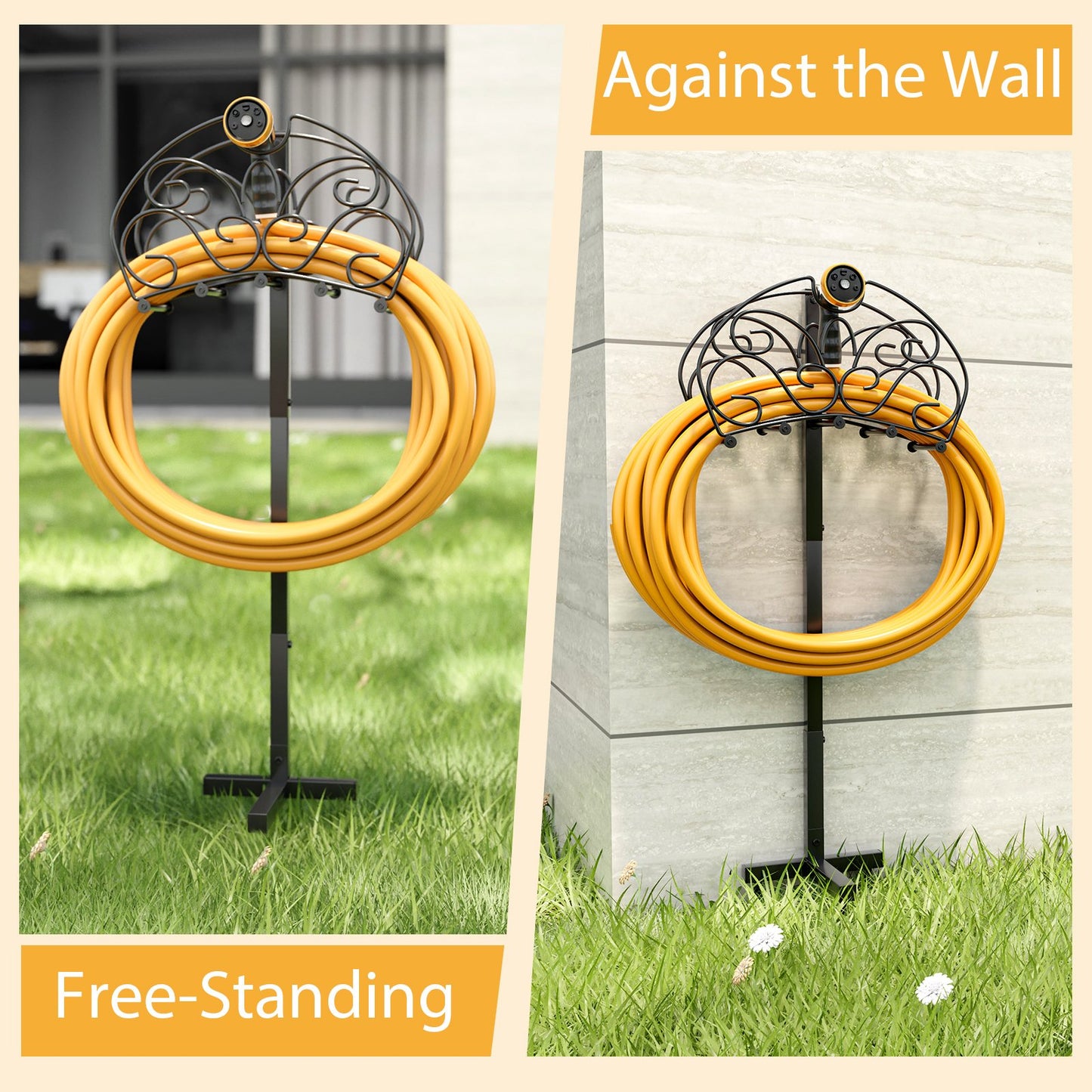 Detachable Freestanding Hose Holder for Outdoor Yard Garden Lawn, Black Garden Tools   at Gallery Canada