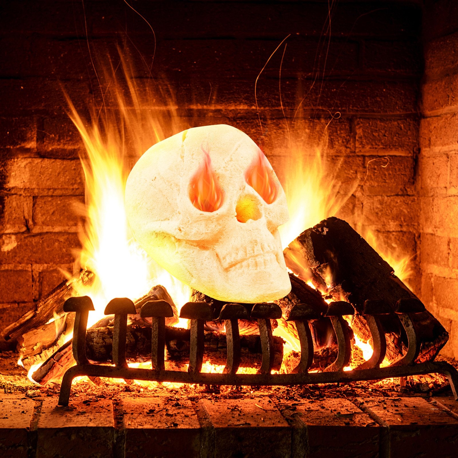 Halloween Fire Pit Skull Halloween Decoration, Beige Halloween   at Gallery Canada