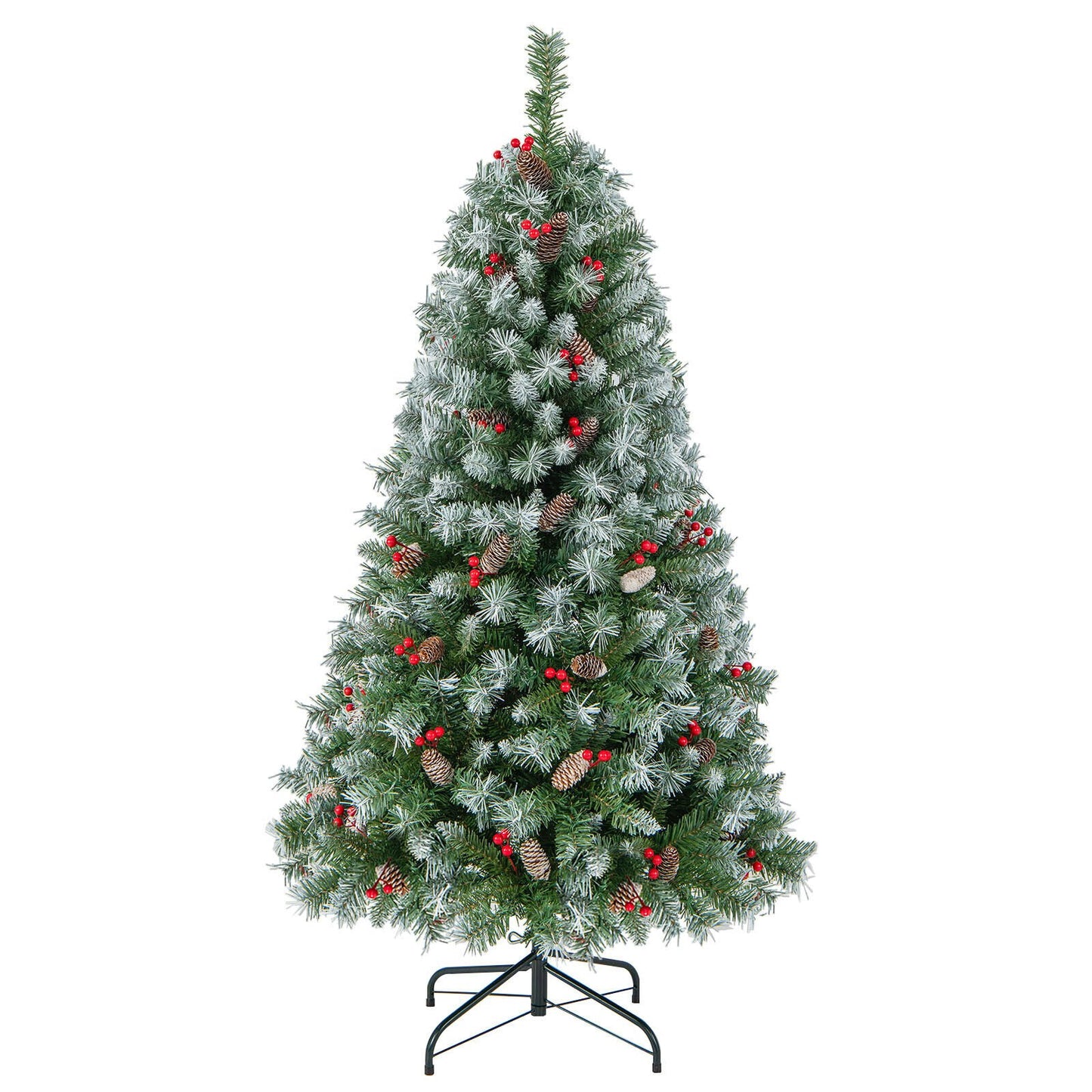 Hinged Christmas Tree with 450 PVC Branch Tips and 200 Warm White LED Lights-5ft, Green Christmas Tree   at Gallery Canada