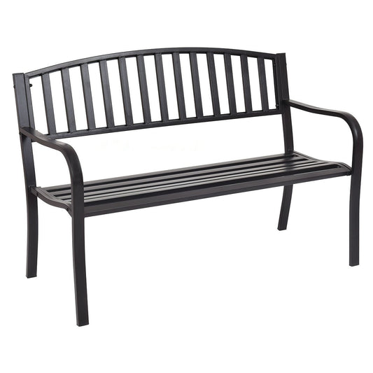 50 Inch Patio Garden Bench Loveseats for Outdoor, Black Outdoor Benches   at Gallery Canada