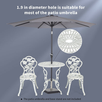 Outdoor Cast Aluminum Patio Furniture Set with Rose Design, White Patio Conversation Sets   at Gallery Canada