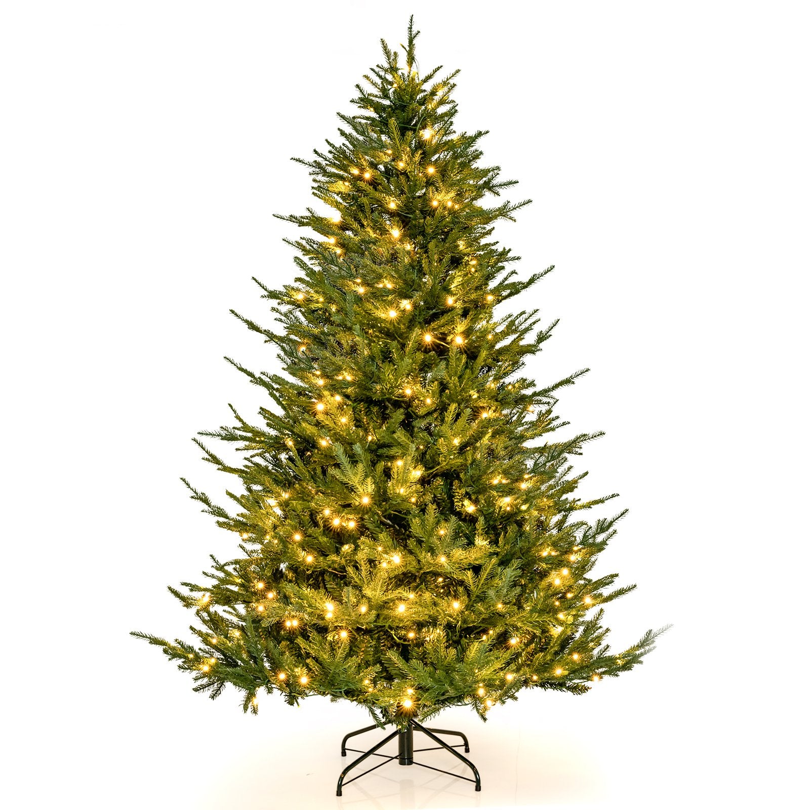 Pre-lit Christmas Tree with 280 Warm White LED Lights and 8 Lighting Modes-6ft, Green Christmas Tree   at Gallery Canada