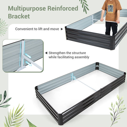 Large Outdoor Metal Planter Box for Vegetable Fruit Herb Flower, Coffee Raised Garden Beds   at Gallery Canada