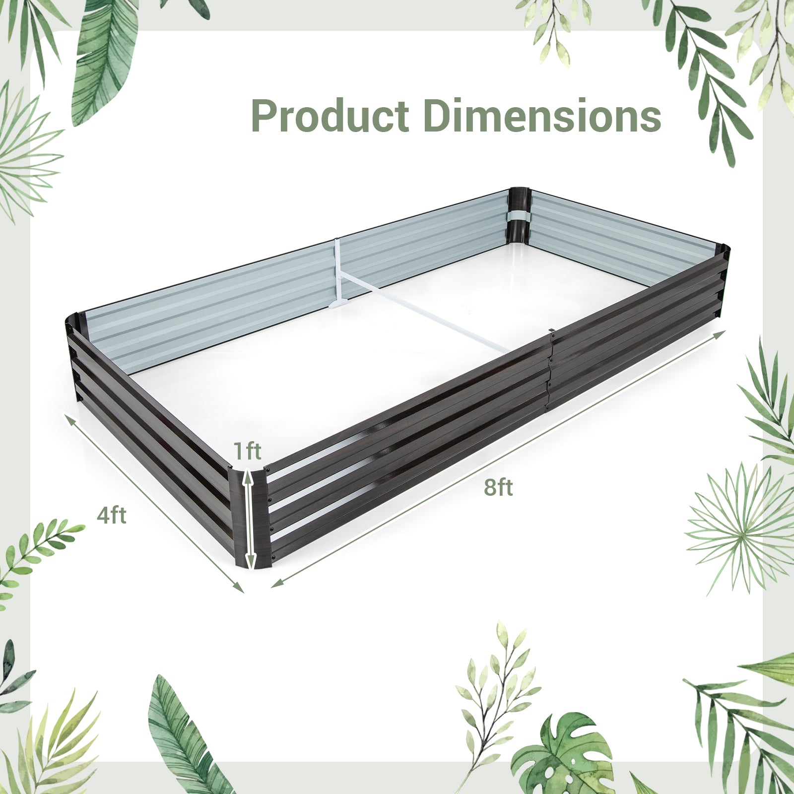 Large Outdoor Metal Planter Box for Vegetable Fruit Herb Flower, Coffee Raised Garden Beds   at Gallery Canada