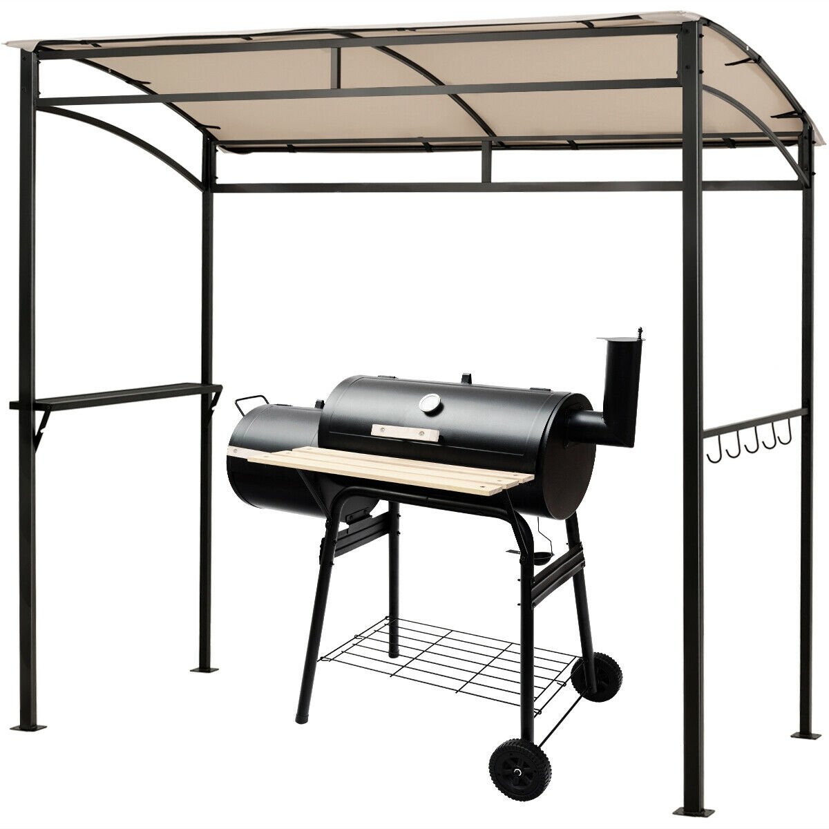 7 x 4.5 Feet Grill Gazebo Outdoor Patio Garden BBQ Canopy Shelter, Beige Gazebos   at Gallery Canada