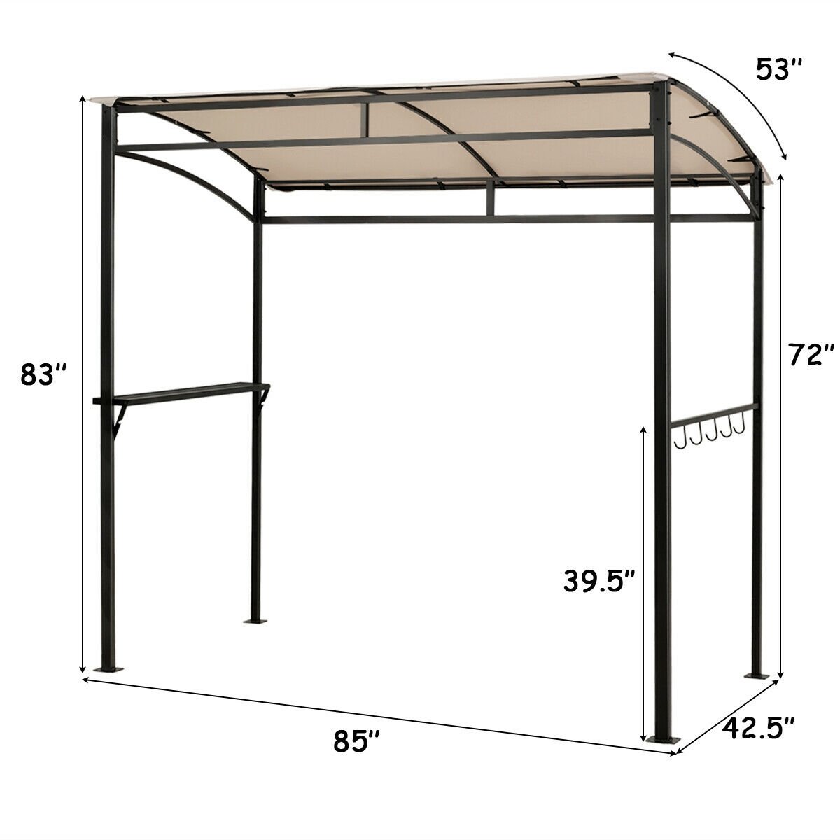 7 x 4.5 Feet Grill Gazebo Outdoor Patio Garden BBQ Canopy Shelter, Beige Gazebos   at Gallery Canada