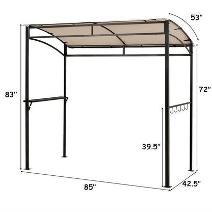 7 x 4.5 Feet Grill Gazebo Outdoor Patio Garden BBQ Canopy Shelter, Beige Gazebos   at Gallery Canada