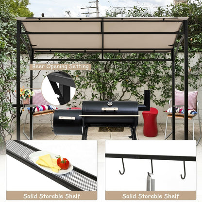 7 x 4.5 Feet Grill Gazebo Outdoor Patio Garden BBQ Canopy Shelter, Beige Gazebos   at Gallery Canada