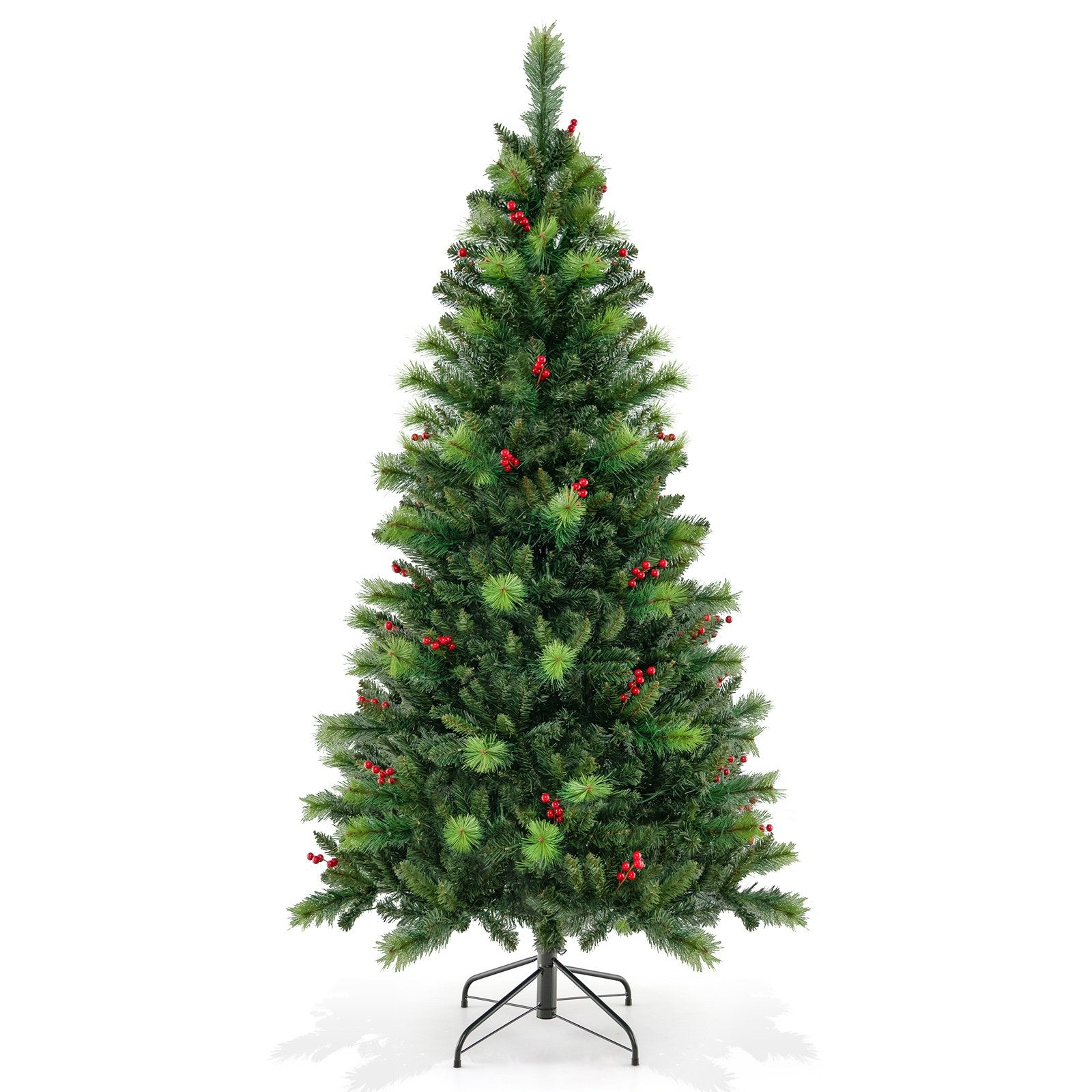 6/7/8 Feet Pre-Lit Artificial Christmas Tree with 300/400/500 LED Lights-6 ft, Green Christmas Tree   at Gallery Canada