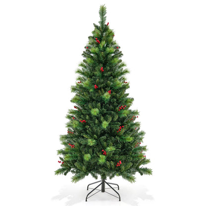 6/7/8 Feet Pre-Lit Artificial Christmas Tree with 300/400/500 LED Lights-6 ft, Green Christmas Tree   at Gallery Canada