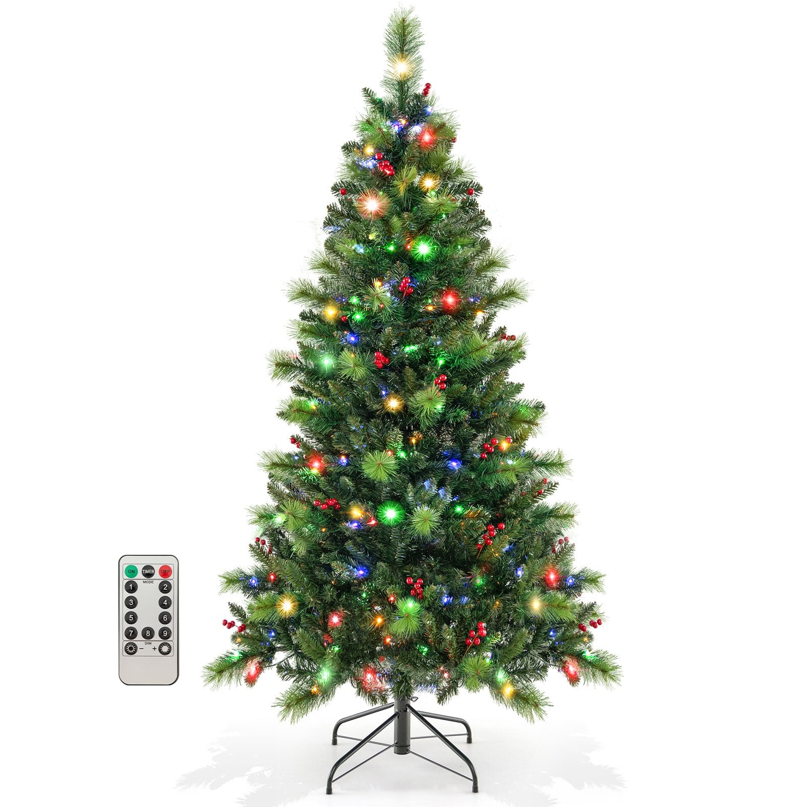 6/7/8 Feet Pre-Lit Artificial Christmas Tree with 300/400/500 LED Lights-6 ft, Green Christmas Tree   at Gallery Canada