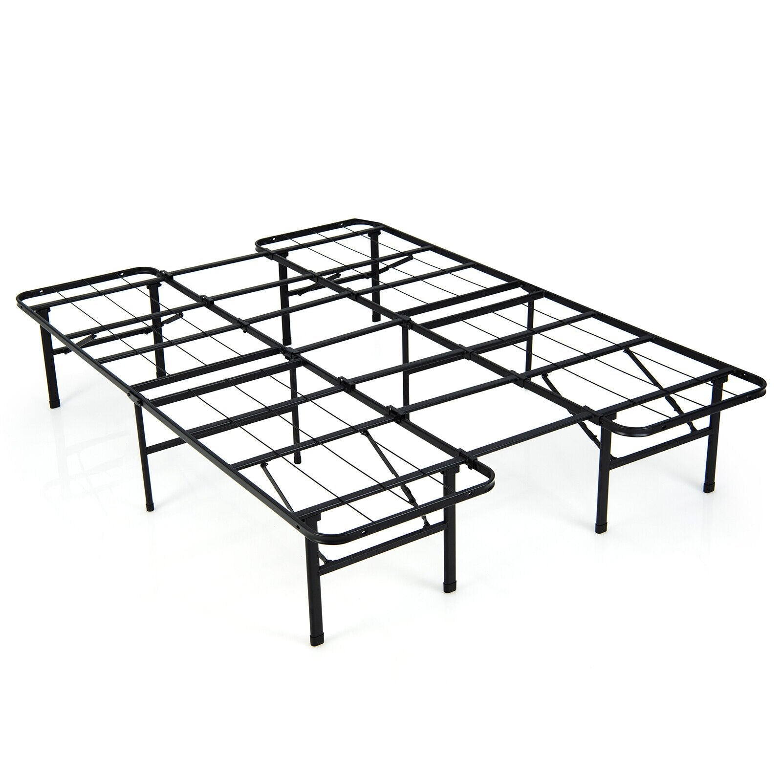 Full/King Size Folding Steel Platform Bed Frame for Kids and Adults-Full Size, Black Folding Beds   at Gallery Canada