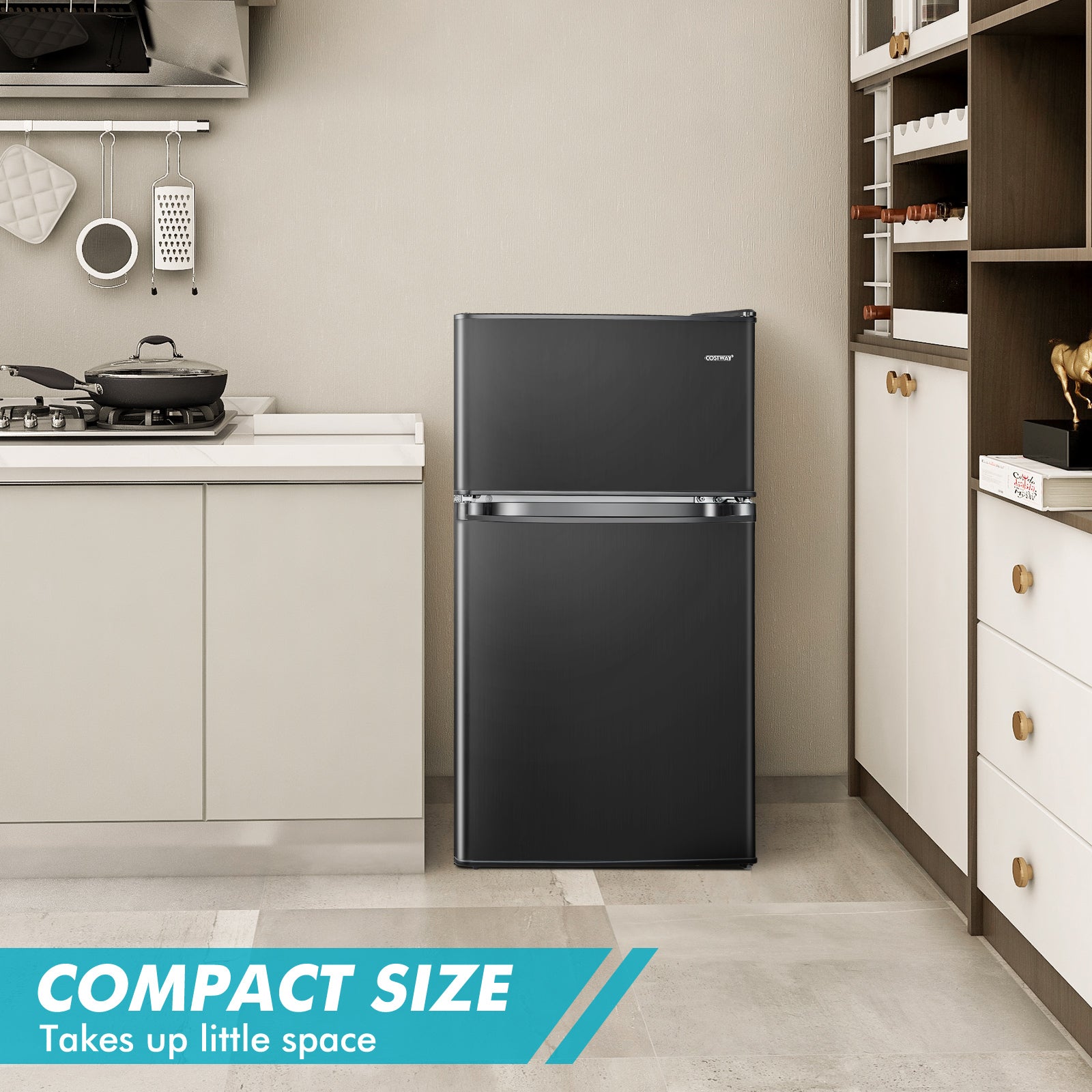 3.2 Cu. Ft Compact Mini Fridge with 5 Temperature Settings, Black Refrigerators & Freezers at Gallery Canada