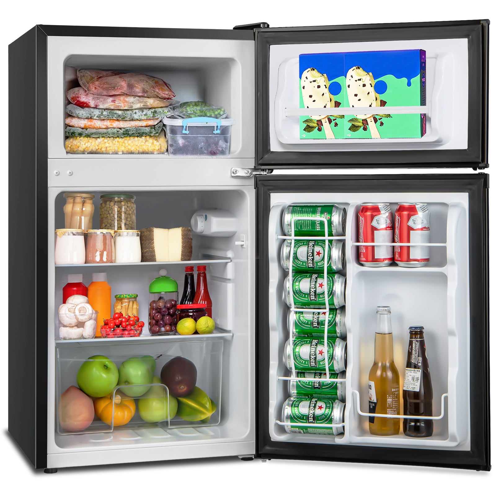 3.2 Cu. Ft Compact Mini Fridge with 5 Temperature Settings, Black Refrigerators & Freezers at Gallery Canada