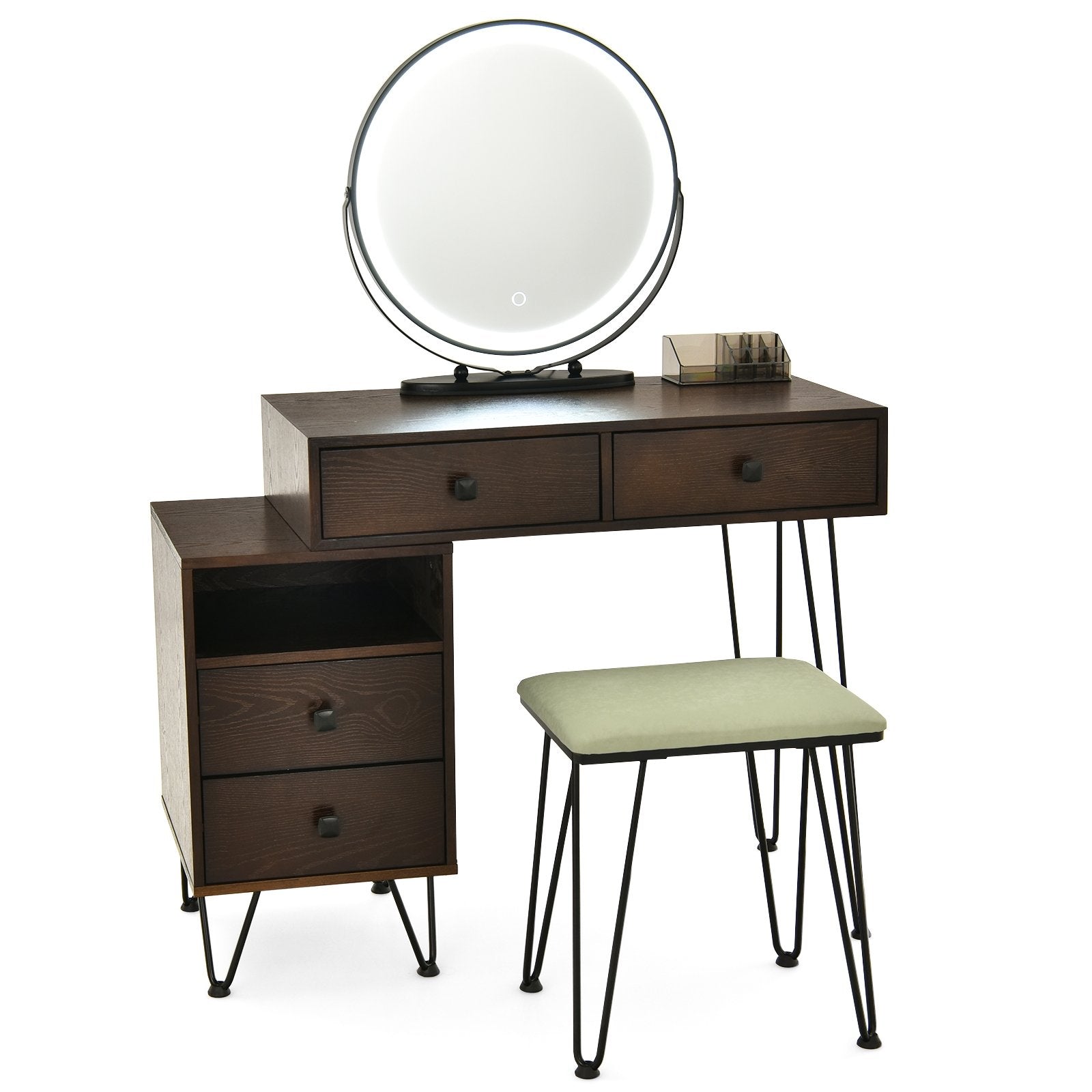 Modern Dressing Table with Storage Cabinet, Brown Makeup Vanities   at Gallery Canada