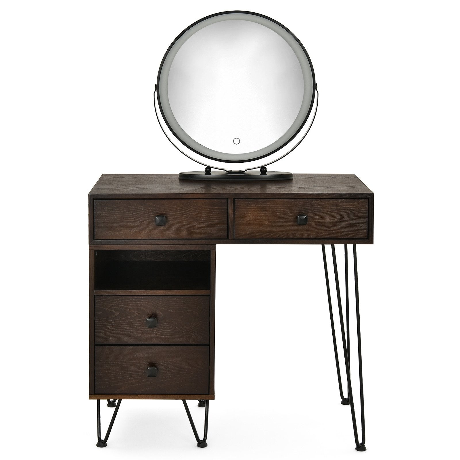 Modern Dressing Table with Storage Cabinet, Brown Makeup Vanities   at Gallery Canada