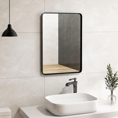 Rectangular Wall Mount Bathroom Mirror with Solid Steel Frame-M, Black Wall Mirrors at Gallery Canada