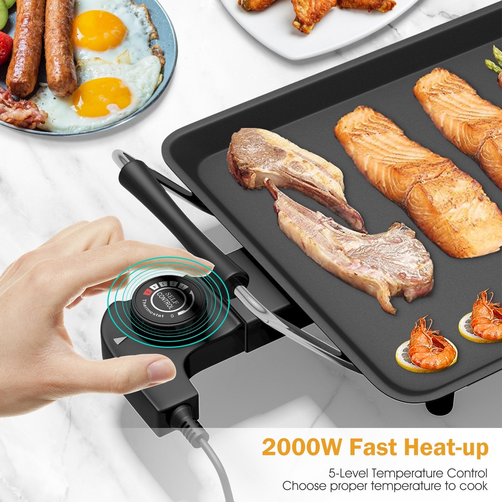 35 Inch Electric Griddle with Adjustable Temperature Cookware & Bakeware   at Gallery Canada