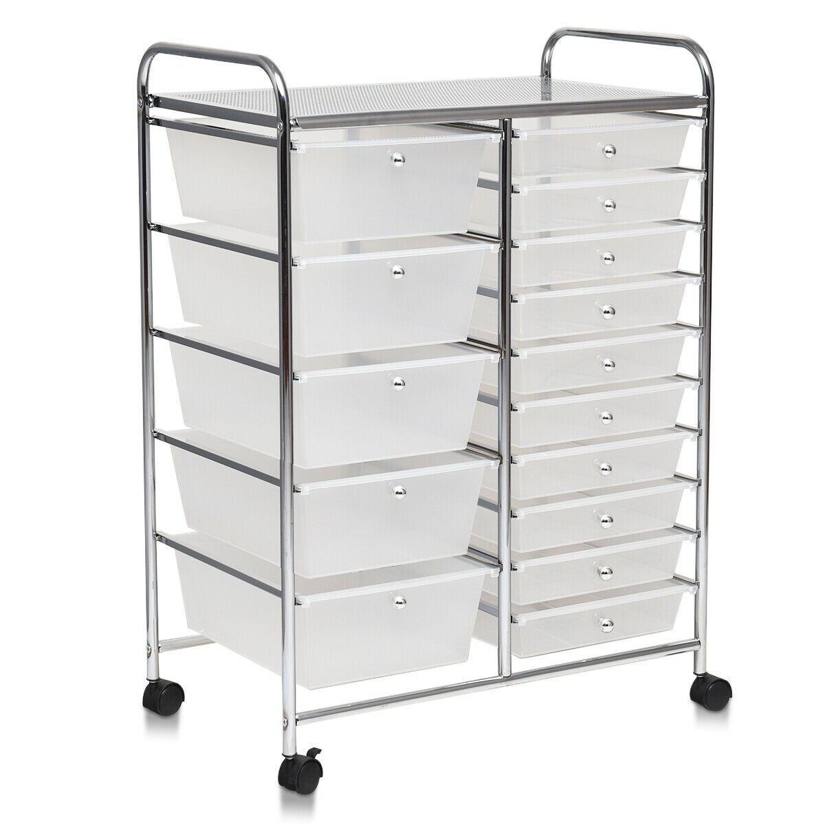 15-Drawer Utility Rolling Organizer Cart Multi-Use Storage, Transparent - Gallery Canada