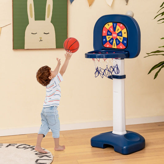 4-In-1 Adjustable Kids Basketball Hoop with Ring Toss Sticky Ball Toy Sports   at Gallery Canada