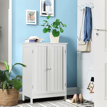 Bathroom Floor Storage Double Door Cupboard Cabinet, White Floor Cabinets   at Gallery Canada