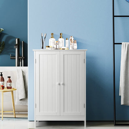 Bathroom Floor Storage Double Door Cupboard Cabinet, White Floor Cabinets   at Gallery Canada