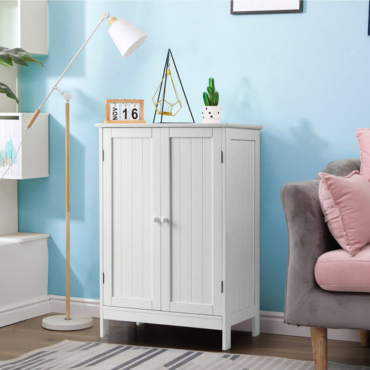 Bathroom Floor Storage Double Door Cupboard Cabinet, White Floor Cabinets   at Gallery Canada