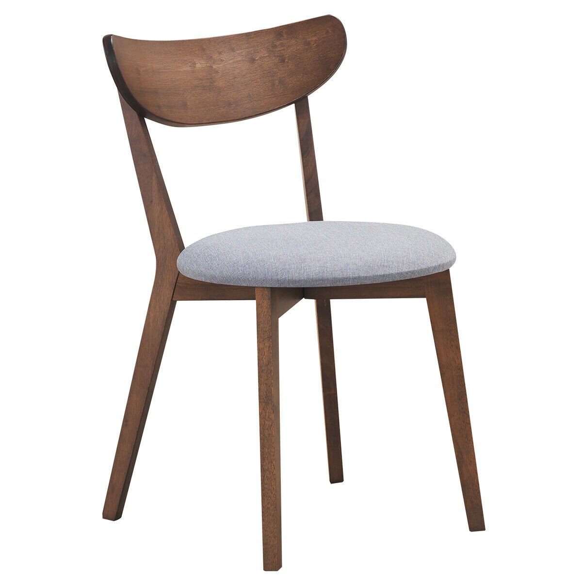 Set of 2 Dining Chairs Upholstered Curved Back Side, Walnut Dining Chairs   at Gallery Canada