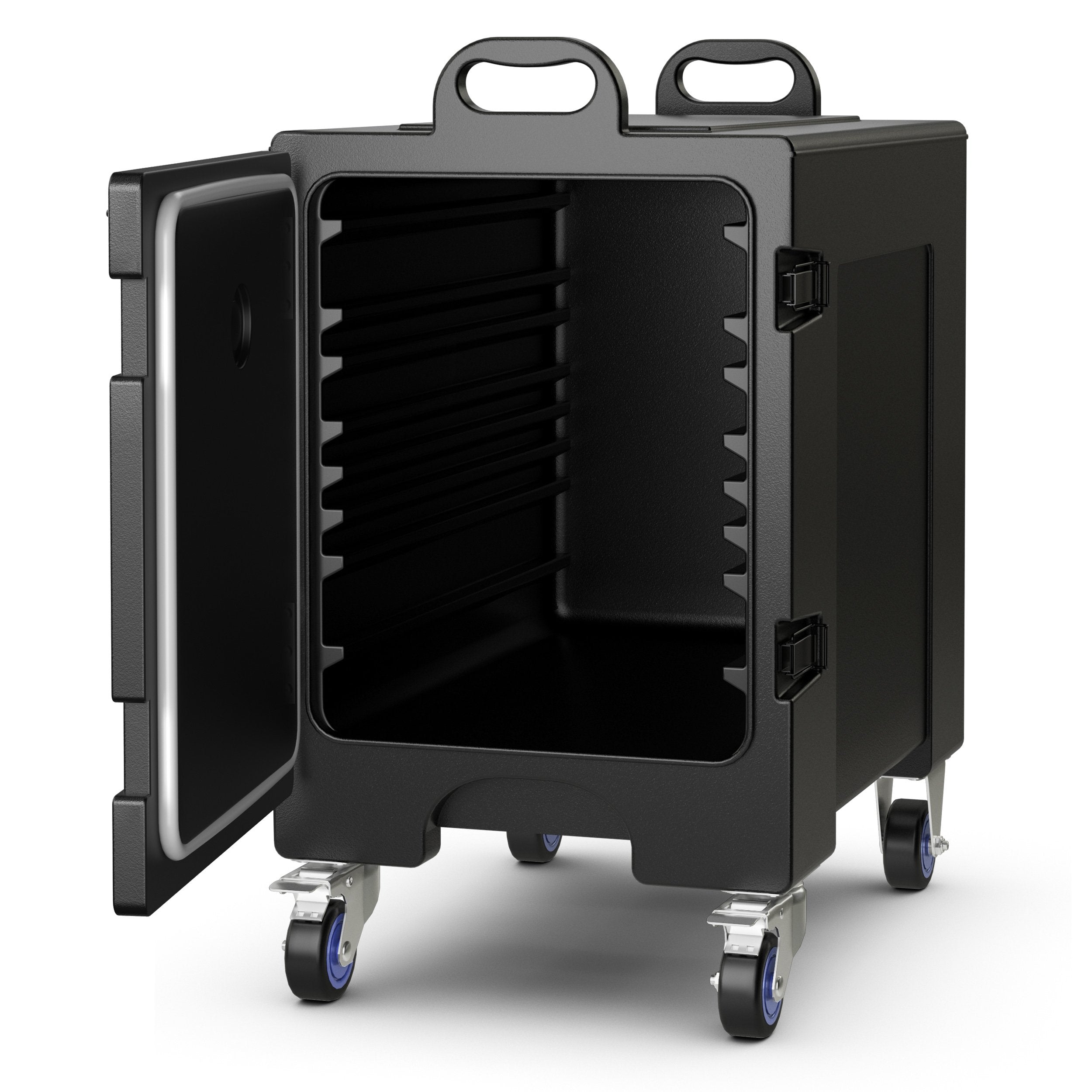 81 Quart Capacity End-loading Insulated Food Pan Carrier with Wheels, Black Food Warmers & Burners   at Gallery Canada