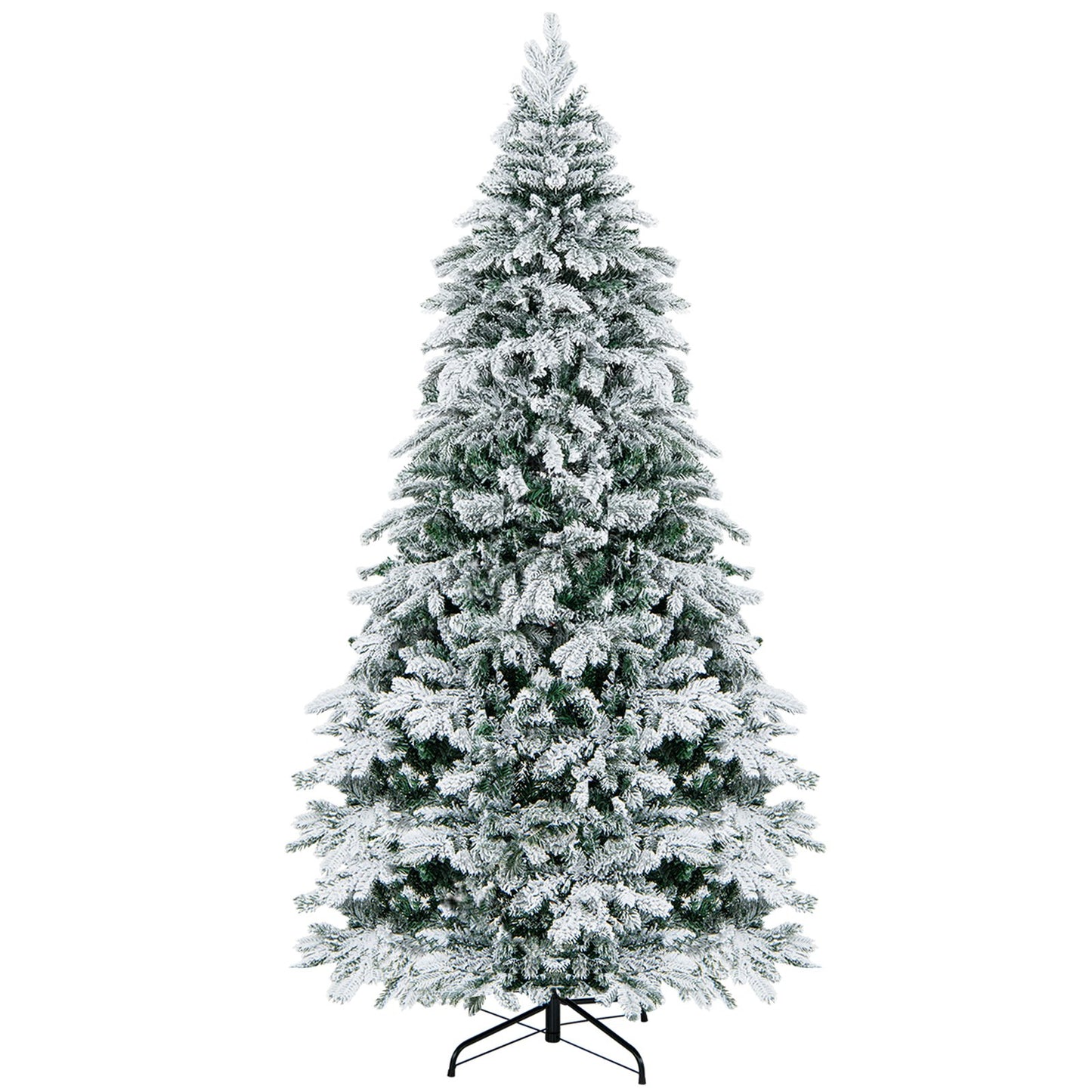 4.5/6/7 Feet Flocked Christmas Tree with Warm White LED Lights-7 ft Christmas Tree   at Gallery Canada