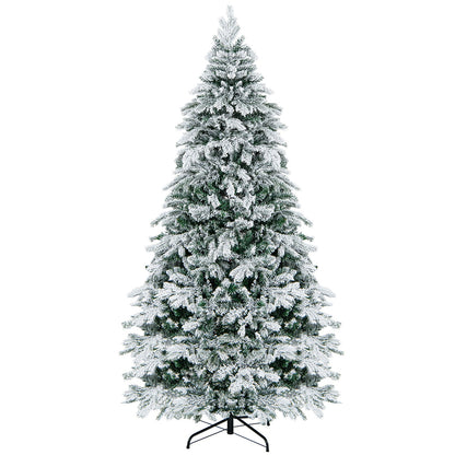 4.5/6/7 Feet Flocked Christmas Tree with Warm White LED Lights-7 ft Christmas Tree   at Gallery Canada