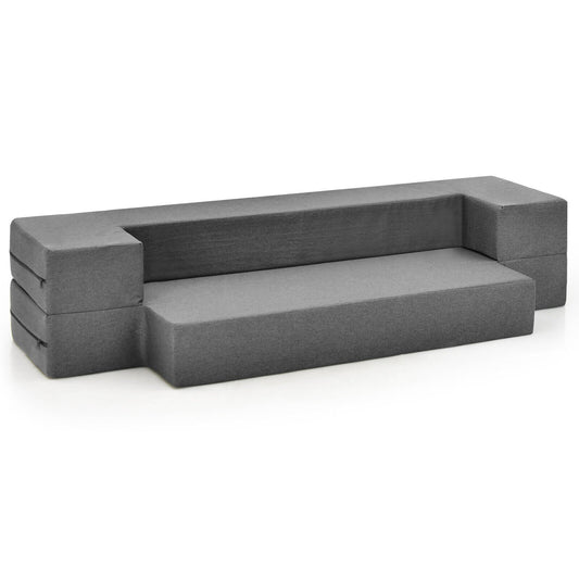 8 Inch Convertible Folding Sofa Bed with Washable Cover-Twin Size, Dark Gray Sofas & Loveseats   at Gallery Canada