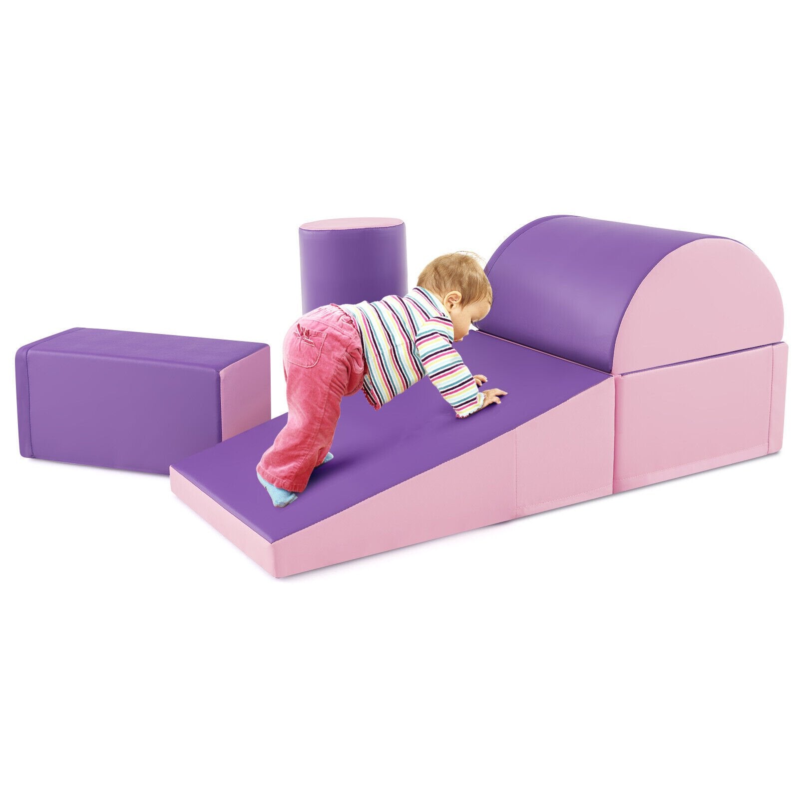 5-Piece Kids Climb and Crawl Activity Playset, Purple Climbers & Slides   at Gallery Canada