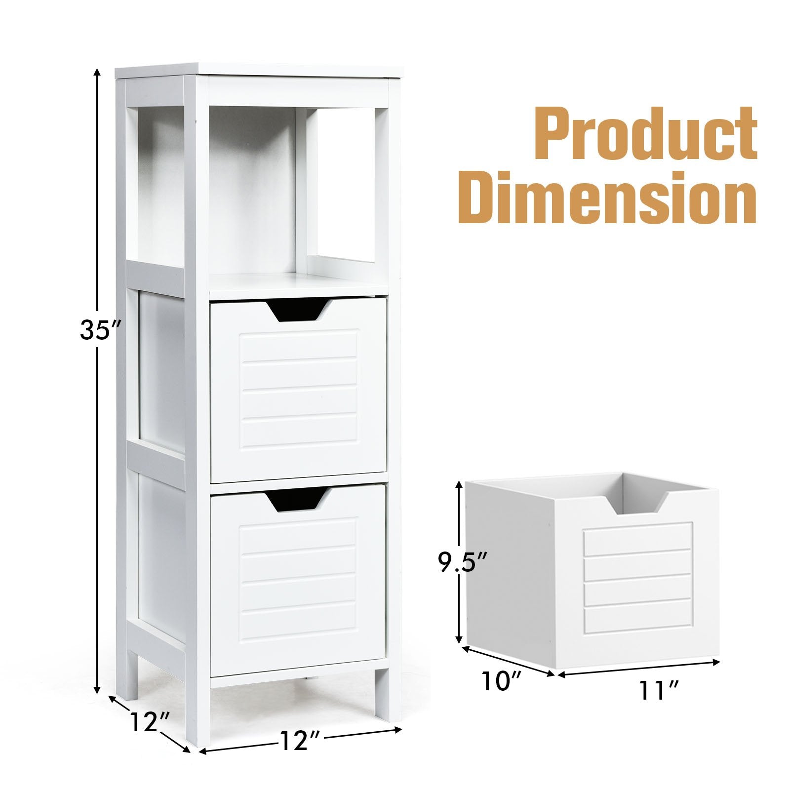 Floor Cabinet Multifunction Storage Rack Stand Organizer, White Floor Cabinets   at Gallery Canada