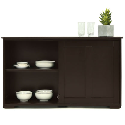 Kitchen Storage Cabinet with Wood Sliding Door, Brown Sideboards Cabinets & Buffets   at Gallery Canada